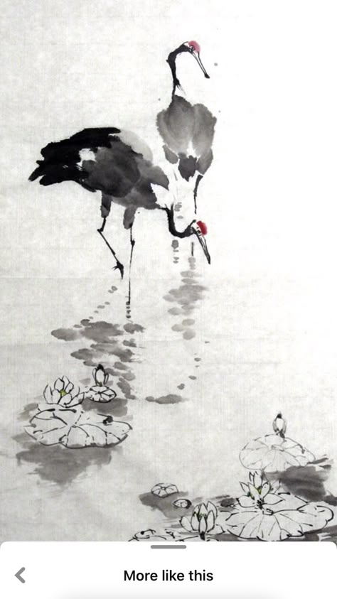 Chinese Ink Painting, Japanese Ink Painting, Simple Sketch, Sumi E Painting, Japanese Watercolor, Chinese Art Painting, Chinese Brush, Asian Painting, Japon Illustration