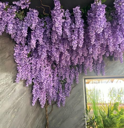 Luxury Premium Wisteria Garland, Purple Wisteria Garland, Wisteria Arch, Faux Wisteria Flowers, Wedding Flower Arch, Wisteria Arch Wisteria Arch, Faux Tree Branches, Wisteria Garland, Wedding Flower Arch, Silk Flower Decor, Wisteria Wedding, Wisteria Flowers, Flower Ceiling, Trailing Flowers