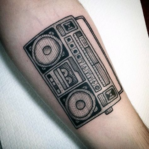 Boombox Tattoo, Box Tattoo, Inner Forearm Tattoo, Retro Tattoos, Skeleton Tattoos, Pin Up Tattoos, Traditional Tattoo Flash, Music Tattoos, Vintage Tattoo