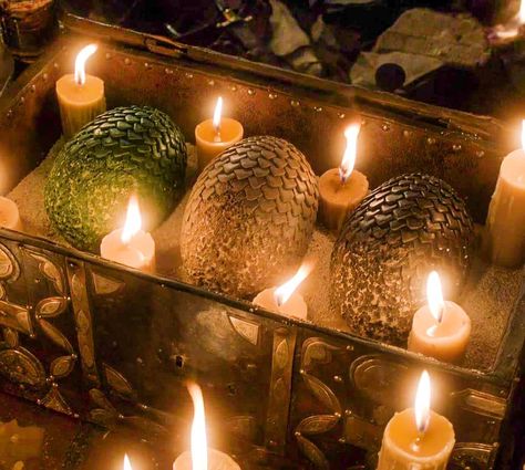 Daenerys Targaryen on Instagram: “⠀ Dragon eggs are large eggs with tiny scales, which shimmer like polished metal in the sunlight. Dragon eggs come in a variety of rich…” Got Dragon Eggs, Daenerys Targaryen Dragons, Daenerys Targaryen Aesthetic, Dragons Tattoo, Queen Of Dragons, Egg Game, Chinese Dragon Tattoos, Dragon Eggs, Dragon Tattoo For Women