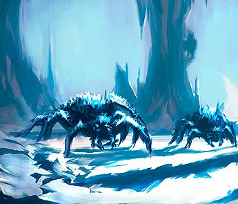 Ice Spider, Rainforest Creatures, Iron Crown, Ice Monster, Shadow Of The Colossus, Giant Spider, Concept Ideas, Arctic Circle, Creature Concept Art