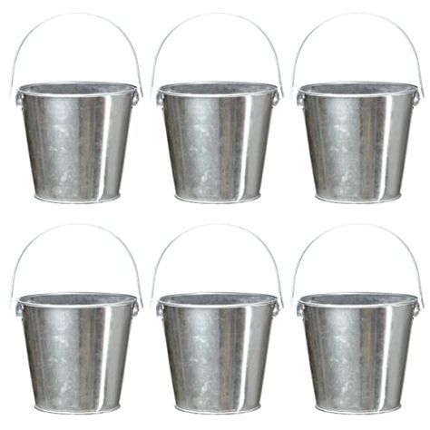 Galvanized Metal Bucket, Tin Buckets, Metal Buckets, School Storage, Easter Buckets, Flower Pot Crafts, Galvanized Iron, Metal Bucket, Tin Metal