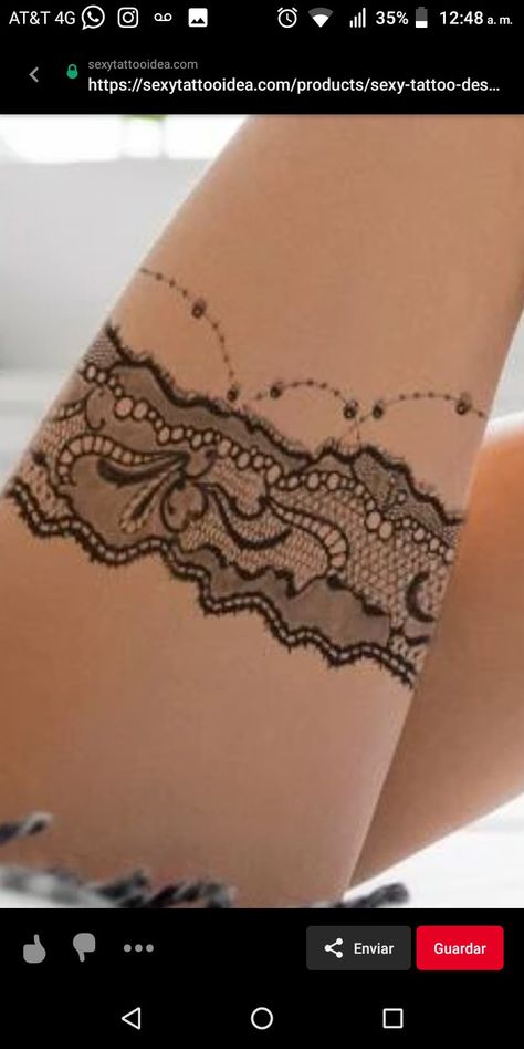 Lace Glove Tattoo, Lace Leg Tattoo, Lace Tattoo Design Vintage, Garter Tattoos, Lace Thigh Tattoos, Lace Garter Tattoos, Leg Band Tattoos, Lower Back Tattoo Designs, Garter Tattoo