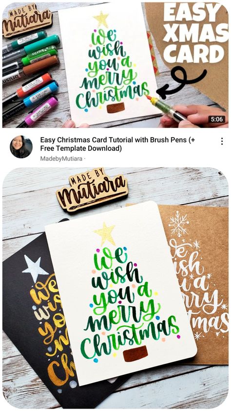 Diy Christmas Cards Calligraphy, Christmas Brush Lettering, Christmas Hand Lettering Ideas, Christmas Calligraphy Ideas, Christmas Cards Easy Diy, Christmas Card Lettering, Christmas Card Calligraphy, Christmas Handlettering, Caligraphy Christmas