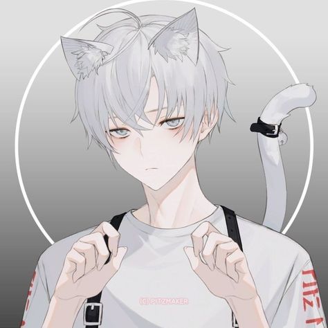 Boy Oc, Anime Cat Boy, Neko Boy, Cat Boy, Anime Demon Boy, Cat Anime, Boy Cat, Boy Drawing, Boy Anime