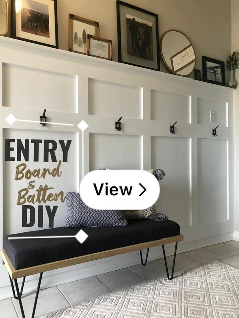 Lemon8 · Board & Batten Entryway · @Bethany White Board And Batten In Entryway, Diy Board And Batten Entryway, Board Batten Entryway, Board And Batten Entryway Hooks, Foyer Board And Batten Entryway, Entryway Ideas Board And Batten, Entry Way Board And Batten, Mudroom Board And Batten, Board And Batten Entryway With Bench