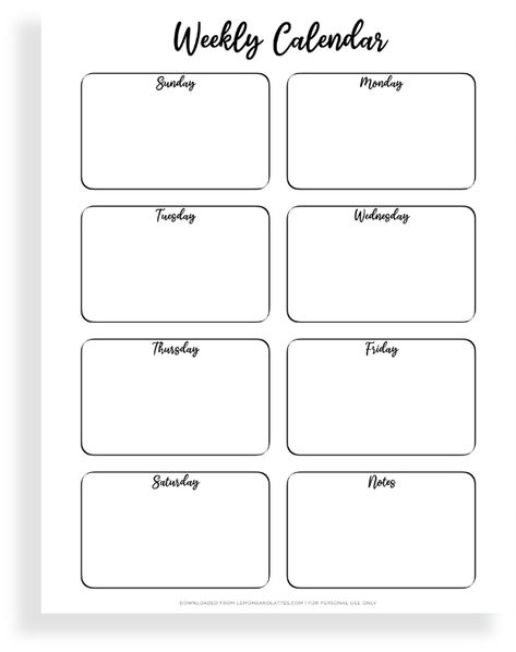 Blank Weekly Calendar Printable Free, Weekly Calendar Ideas, Weekly Schedule Printable Free, Empty Calendar Template, Blank Weekly Schedule, Free Printable Weekly Planner Template, Week Calendar Template, Free Weekly Calendar, Schedule Printable Free