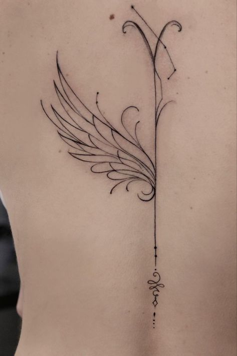 Aries Angel, Cute Halloween Tattoos, Phoenix Wings, Wings Tattoo, Halloween Tattoos, Best Tattoo Designs, Symbol Design, Feminine Tattoos, Beautiful Rose Flowers