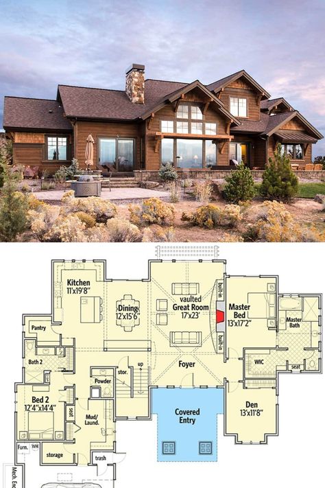 Ranch House Floor Plans 2 Story, Sims 4 Lake House Floor Plan, Western House Floor Plans, Mission Style Homes House Plans, Modern Floorplan 2 Story, Craftsman Home Floor Plans, Utah Home Floor Plans, 4 Bedroom Rustic House Plans, Lake House Floor Plans 2 Story