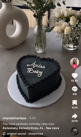 This Heart-Shaped Cake That Looks Like Black Velvet Is Going Viral On TikTok Black Heart Cake, Heart Cake Recipes, Rip 20s, Blue Velvet Cakes, His 30th Birthday, 17 Birthday Cake, 30th Birthday Cake, Aries Baby, Aries Birthday