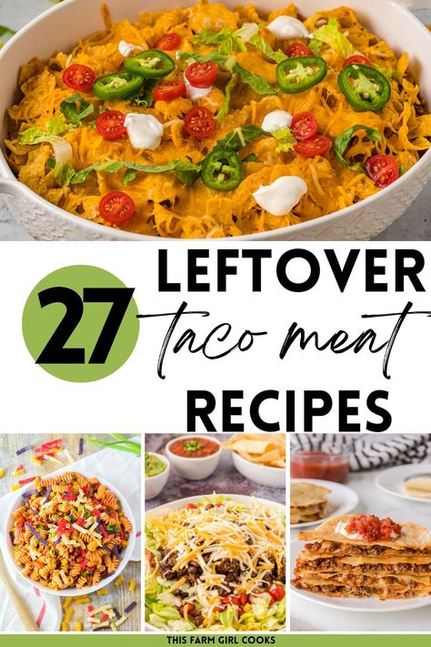 Ways To Use Taco Meat, Things To Make With Leftover Taco Meat, Leftover Taco Meat Recipes Casseroles, Leftover Taco Meat Recipes Healthy, Taco Meat Recipes Leftover Easy, Recipes For Leftover Taco Meat, Ground Beef Leftover Recipes, Leftover Taco Meat Ideas, Taco Meat Leftovers