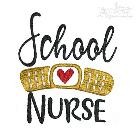 School Nurse Embroidery Design Dental Embroidery, Nurse Embroidery Designs, Nurse Embroidery, Machine Pattern, School Nurse, Future Nurse, Machine Embroidery Projects, Hand Embroidery Projects, Hat Embroidery