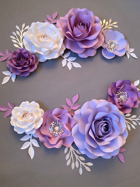 Purple Paper Flower Wall Decor Purple Nursery Flowers - Etsy 9C0 Purple Wall Flowers, Lavender Paper Flowers, Paper Flower Nursery, Wall Decor Purple, Giant Paper Flower Tutorial, Nursery Flowers, Purple Nursery, Purple Paper, Nursery Wall Art Girl