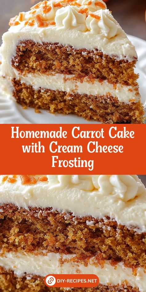 Make a homemade Carrot Cake that everyone will love! This recipe is easy to follow and results in a delicious, moist cake every time. Easter Menu Ideas, Homemade Carrot Cake Recipe, Carrot Cake Recipe Homemade, Recipe With Cream Cheese, Carrot Cake Recipe Easy, Dessert Halloween, Homemade Carrot Cake, Carrot Cake With Cream Cheese, Moist Carrot Cakes