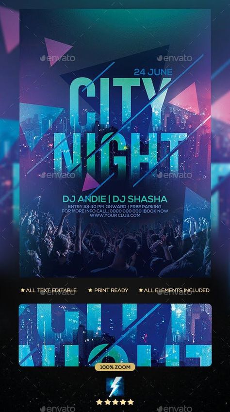 Party Design Poster, Business Advertisement, Party Flyer Template, Flyer Ideas, Architecture Art Design, Event Poster Design, Flyer And Poster Design, City Night, Social Media Design Inspiration