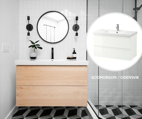 Ikea Vanity Godmorgon, Godmorgon Vanity Hack Ikea Bathroom, Ikea Godmorgon Vanity Hack, Ikea Bathroom Vanity Godmorgon, Ikea Powder Room, 30 Inch Floating Bathroom Vanity, Godmorgon Vanity Hack, Ikea Floating Vanity, Ikea Godmorgon Hack