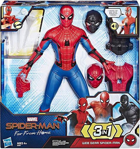 Amazon.com: Spider-Man Deluxe Feature Action Figure: Toys & Games Avengers Alliance, Superhero Toys, Spider Man Far From Home, Arm Accessories, Spiderman Movie, Far From Home, Action Toys, Spiderman Birthday, Ms Marvel