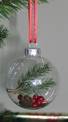 Glass Ball Ornaments filled with nature - I want to make these! #indigo #MagicalHoliday What To Put Inside Clear Christmas Ornaments, Clear Christmas Ball Ideas, Glass Ornament Crafts, Diy Christmas Ball, Clear Christmas Ornaments, Glass Ball Ornaments, Christmas Ornaments Homemade, Christmas Ornament Crafts, Christmas Ornaments To Make