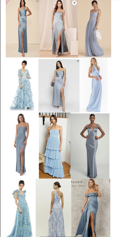 Something Blue Dress Code, Modern Blue Bridesmaid Dresses, Garden Party Bridesmaid Dress Blue, Blue And Purple Bridesmaid Dresses, Dusty Blue Mix And Match Bridesmaids, Different Shades Of Blue Bridesmaids, Mixed Blue Bridesmaid Dresses Shades, Shades Of Blue Bridesmaids, Light Blue Mixed Bridesmaid Dresses