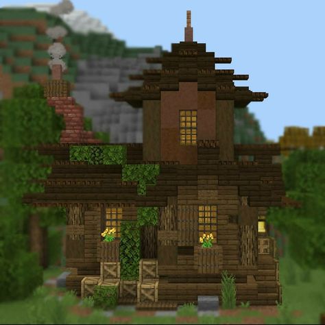 Minecraft Alchemy House, Vault Hunters Minecraft, Minecraft Explorer House, Cute Jungle Wood House Minecraft, Trippy Minecraft Houses, Nether Wood House Minecraft, Minecraft Fantasy House, Hippie House, Pulp Fiction Art