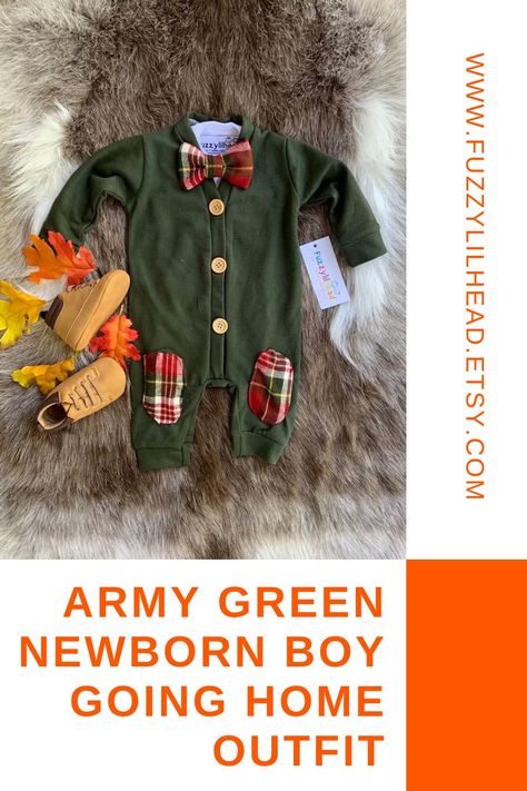 Army green Newborn Boy Going Home Outfit, Boy Fall/Winter Outfit, Newborn Boy Take Home Outfit,Name Outfit with BowTie, Boy Cardigan, Gift Boy Going Home Outfit, Newborn Boy Coming Home Outfit, Baby Boy Pictures, Going Home Outfit, Baby Boy Clothing Sets, Take Home Outfit, Newborn Outfit, Sew In, Thanksgiving Outfit