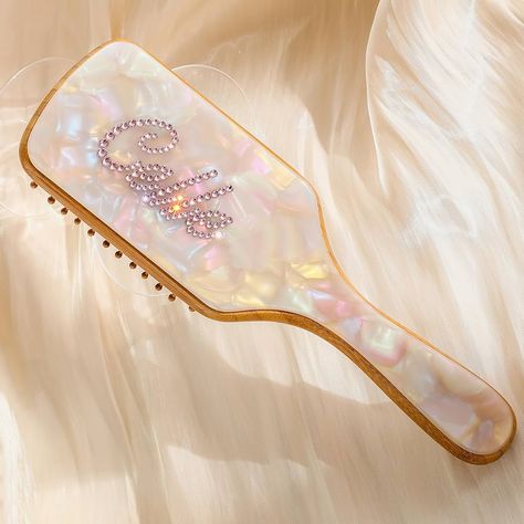 Amazon.com : Custom Rhinestone Name Hair Brush Personalized gifts Natural Wooden Bamboo Brush (Wet/Curly/Thick/Dry & Damaged Hair) - Women & Men Hair Styling Tool Jewelry Gifts : Beauty & Personal Care Custom Hair Brush, Personalized Hair Brush, Men Hair Styling, Pink Brush, Custom Rhinestone, Bamboo Brush, Teased Hair, Hair Styling Tool, Dry Damaged Hair