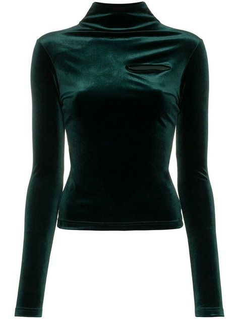 Green Velvet Clothes, Clothes For Dancing, Green Velvet Top, Polyvore Items, Code Clothes, Dark Green Velvet, Daily Ootd, Tailored Clothes, Velvet Clothes