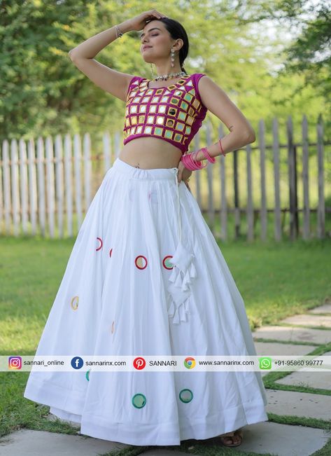 Competent Mirror Rayon White Readymade Lehenga Choli White Chaniya Choli For Navratri, White Chaniya Choli, White Chaniya, Chaniya Choli For Navratri, Choli For Navratri, Latest Designer Lehenga, Black Blouse Designs, Head Turban, Frock Designs