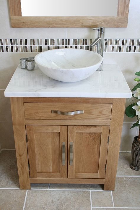 Bathroom Sink Units, Veined Marble, Oak Bathroom Vanity, Bathroom Vanity Unit, Oak Bathroom, Bathroom Sink Taps, Marble Bowl, Complete Bathrooms, Bathroom Vanity Units