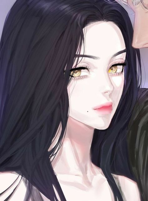 Black Hair Yellow Eyes Anime, Black Hair Yellow Eyes, Hair Yellow, 심플한 그림, Anime Black Hair, Girls With Black Hair, Yellow Eyes, Girls Cartoon Art, Digital Art Girl