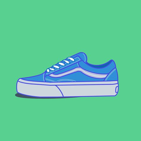 Sepatu vans Vans Art, Sneakers Drawing, Vans Sneakers, Vans Old Skool, Vans Old Skool Sneaker, Vans Sneaker, Sneakers, Art