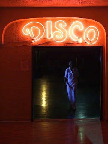 Jewel Thais-Williams inside her disco. Community Center, The Godfather, Neon Sign, Styled Shoot, Night Club, Neon Signs, Track, Neon, Black