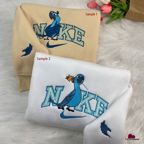 Rio Movie, First Anniversary Gifts, Cartoon Gift, Cartoon Embroidery, Bird Embroidery, Matching Couple, Embroidery Sweatshirt, Cute Nikes, Personalised Gifts For Him