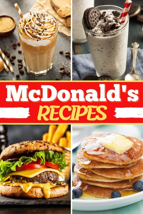 With these copycat McDonald's recipes, you can have your favorite drive-thru treats right at home! From Big Macs to French fries to breakfast. and shakes, get a true taste of McDonald's with these recipes. Mcdonald's Mcgriddle Recipe, Mcdonald's Recipes, Mcdonalds French Fries Recipe, Costco Chicken Salad, Rv Snacks, Mcdonalds Copycat Recipes, Mcdonalds Recipes, Western Recipes, Copycat Food