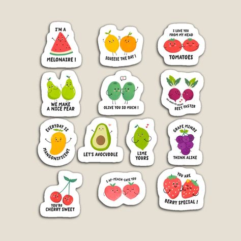 Fruit Puns Love, Food Puns Cute, Fruits Quotes, Spring Puns, Ide Hampers, Cute Sentences, Veggie Puns, Fruit Quotes, Fruit Doodle