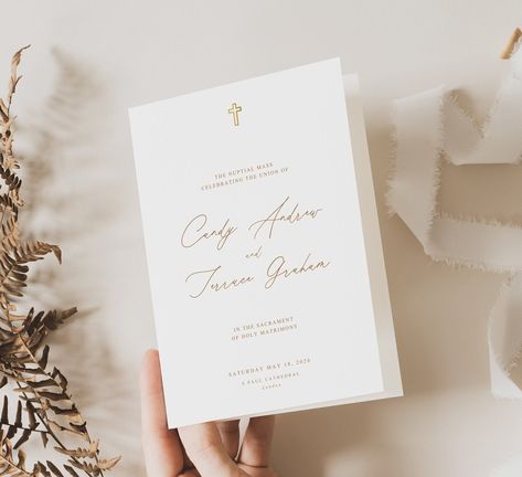 Wedding Service Program, Church Wedding Program, Wedding Program Examples, Ceremony Template, Order Of Ceremony, Catholic Orders, Catholic Wedding Program, Wedding Programs Template, Catholic Wedding