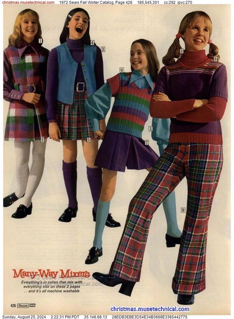 1972 Sears Fall Winter Catalog, Page 426 - Catalogs & Wishbooks 70s Inspired Fashion Outfits, Early 70s Fashion, Fashion Decades, 60s 70s Fashion, 60s And 70s Fashion, 70s Inspired Fashion, 70s Outfits, Seventies Fashion, Look Retro