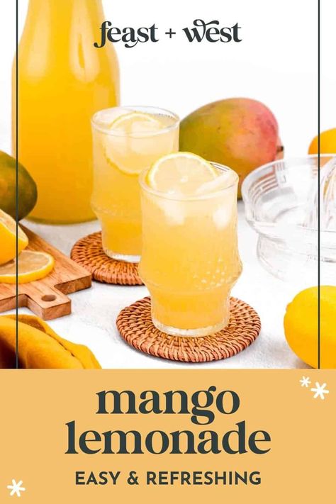 This delicious easy mango lemonade recipe is definitely a summer staple. Homemade lemonade has always been a favorite of mine, but sometimes a fun and fruity twist on that classic tart drink just hits the spot. https://feastandwest.com/2024/07/26/honey-mango-lemonade/ Mango Lemonade Recipe, Limoncello Lemonade, Summer Entertaining Recipes, Honey Mango, Frozen Drinks Alcohol, Strawberry Simple Syrup, Mango Lemonade, Vodka Lemonade, Mango Syrup