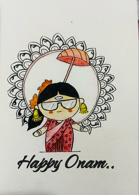 Easy Onam card.. doodle art.. Onam Drawing, Onam Greetings, Card Making Designs, Happy Onam, Kids Coloring, Diy Cards, Coloring For Kids, Doodle Art, Easy Drawings