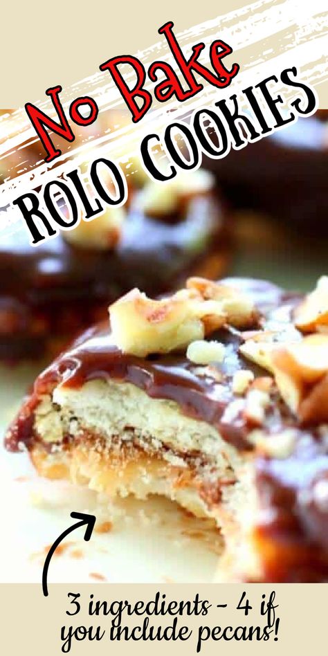 Rolo Oatmeal Cookies, Rolo Drop Cookies Recipe, Desserts With Rolo Candy, Cookies Made With Rolo Candy, Rolo Candy Pretzels, Rolo Cookies With Vanilla Wafers, Rolo Cookies Pretzel, Vanilla Wafer And Rolos, Cookies With Rolos Inside