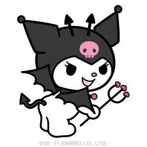 Kuromi Little Devil 😈 White Cat, We Heart It, Lost, Hair, Pink, White, Black