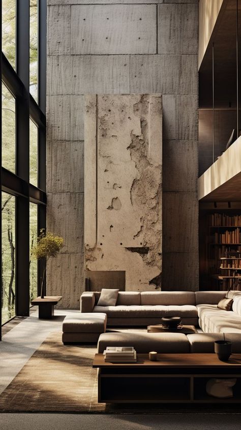 Brutalist Interior Design Brutalist Interior Design, Brutalism Interior, Phoenix Rising From The Ashes, Brutalist Interior, Concrete Interior Design, Cement House, Rising From The Ashes, Concrete Effect Paint, Industrial Style Home