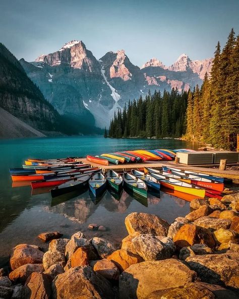 Canadian Landscapes | CANADA 🇨🇦 MORAINE LAKE BANFF NATIONAL PARK ALBERTA 🇨🇦 #fyp | Facebook Park Skiing, Banff National Park Canada, Moraine Lake, Explore Canada, Canadian Rockies, Calm Water, Banff National Park, Alberta Canada, America Travel