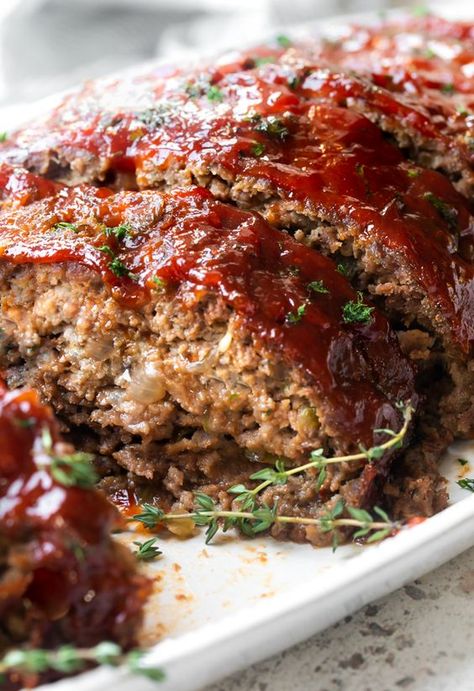 Natashaskitchen | This Ritz cracker meatloaf is tender and juicy with bell peppers, onions, seasonings and sweet chili glaze sauce | Facebook Recipe With Chili Sauce, Ritz Cracker Meatloaf, Glaze Sauce, Cracker Barrel Meatloaf Recipe, Homestyle Meatloaf, Easy Meatloaf Recipe, Best Meatloaf Recipe, Cracker Barrel Meatloaf, Leftover Meatloaf