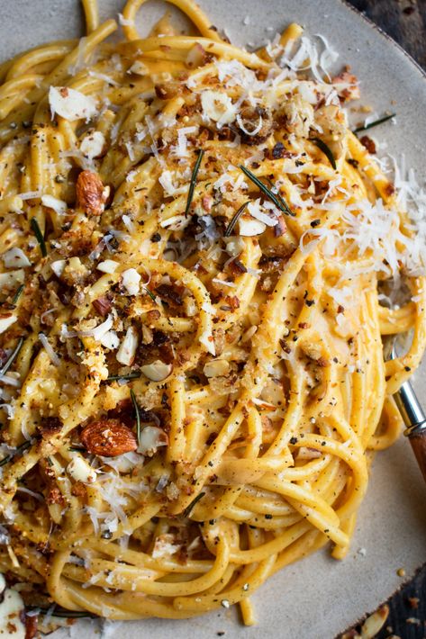 Pasta With Rosemary, Pumpkin Sage Pasta, Fall Pasta Dishes, Breadcrumbs Recipe, Creamy Pumpkin Pasta, The Original Dish, Pumpkin Pasta, Mascarpone Cheese, Fall Dinner