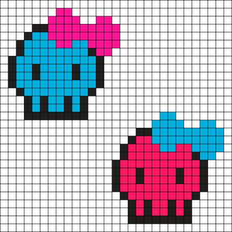 Perler Bead Patterns No Black, Invader Zim Perler Bead Patterns, Icp Perler Bead Patterns, Perler Bead Scene, Perler Bead Patterns Scene, Perler Bead Patterns Emo, Y2k Perler Beads, Perler Bead Patterns Ideas, Scene Perler Bead Patterns