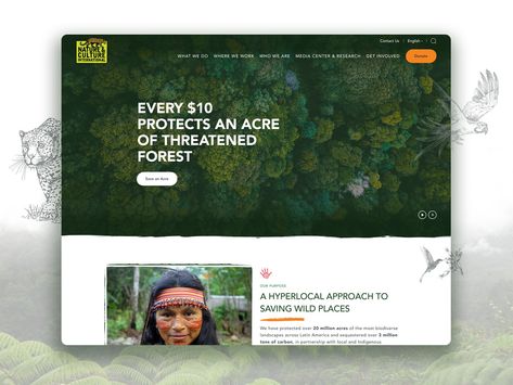 Nonprofit Website Design - Nature and Culture by Elevation on Dribbble Linkedin Header, Nonprofit Website Design, Header Website, Nonprofit Website, Swipe File, Header Design, Website Header, Media Center, Non Profit