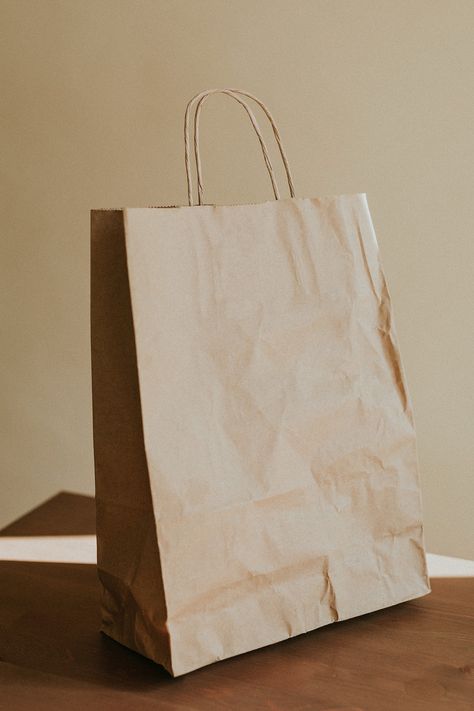 Natural brown paper bag on wooden table | free image by rawpixel.com / Felix Brown Paper Bag Aesthetic, Paper Bag Aesthetic, Paper Bag Mockup, Gift Shop Interiors, Blank Tote Bag, Filler Photos, Reference Photos For Artists, Unique Home Accessories, Screen Layout