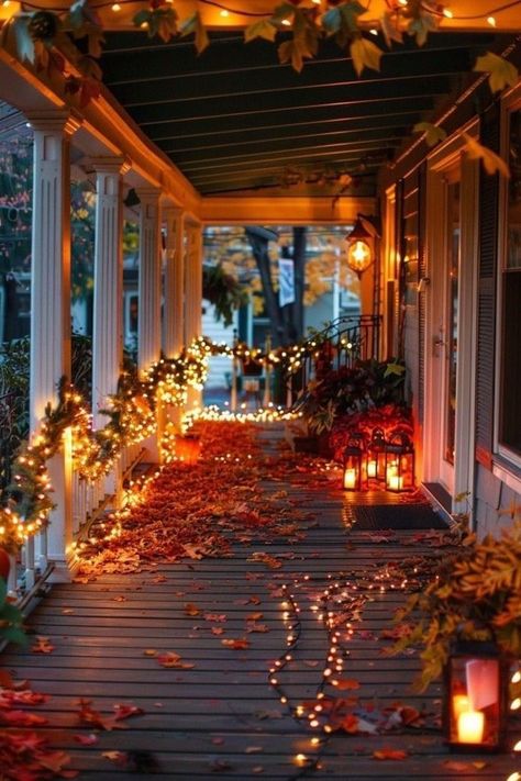 Fall Season Pictures, Fall Patio Decor, Bbq Shed, Fall Front Porch Decor Ideas, Home Backyard, Desert Living, Fall Landscape, Halloween Front Porch, Fall Front Porch Decor