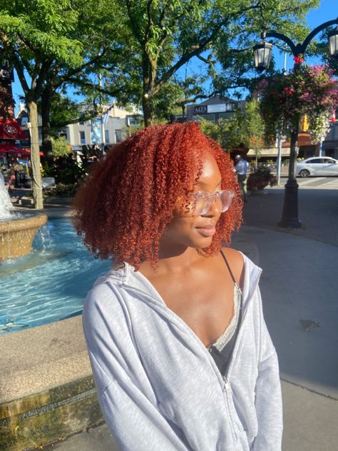 Copper Red On Black Women, Reddish Copper Hair Color Black Women, Type 4 Hair Color Ideas, Light Copper Hair Black Women, Copper Red Black Women, Ginger 4b Hair, Cinnamon Ginger Hair Color Black Women, Dark Copper Hair Black Women, Copper Ginger Hair On Black Women